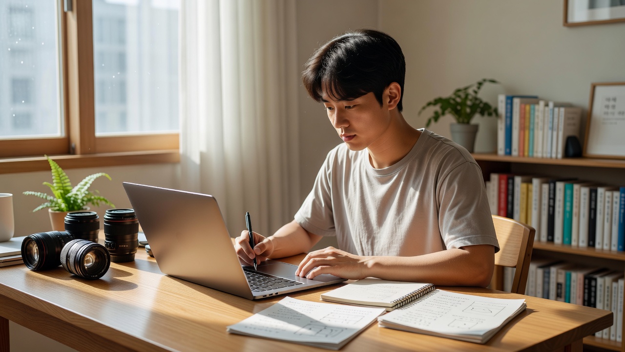 ai 이미지 프롬프트 명령어 모음 작성하는 모습